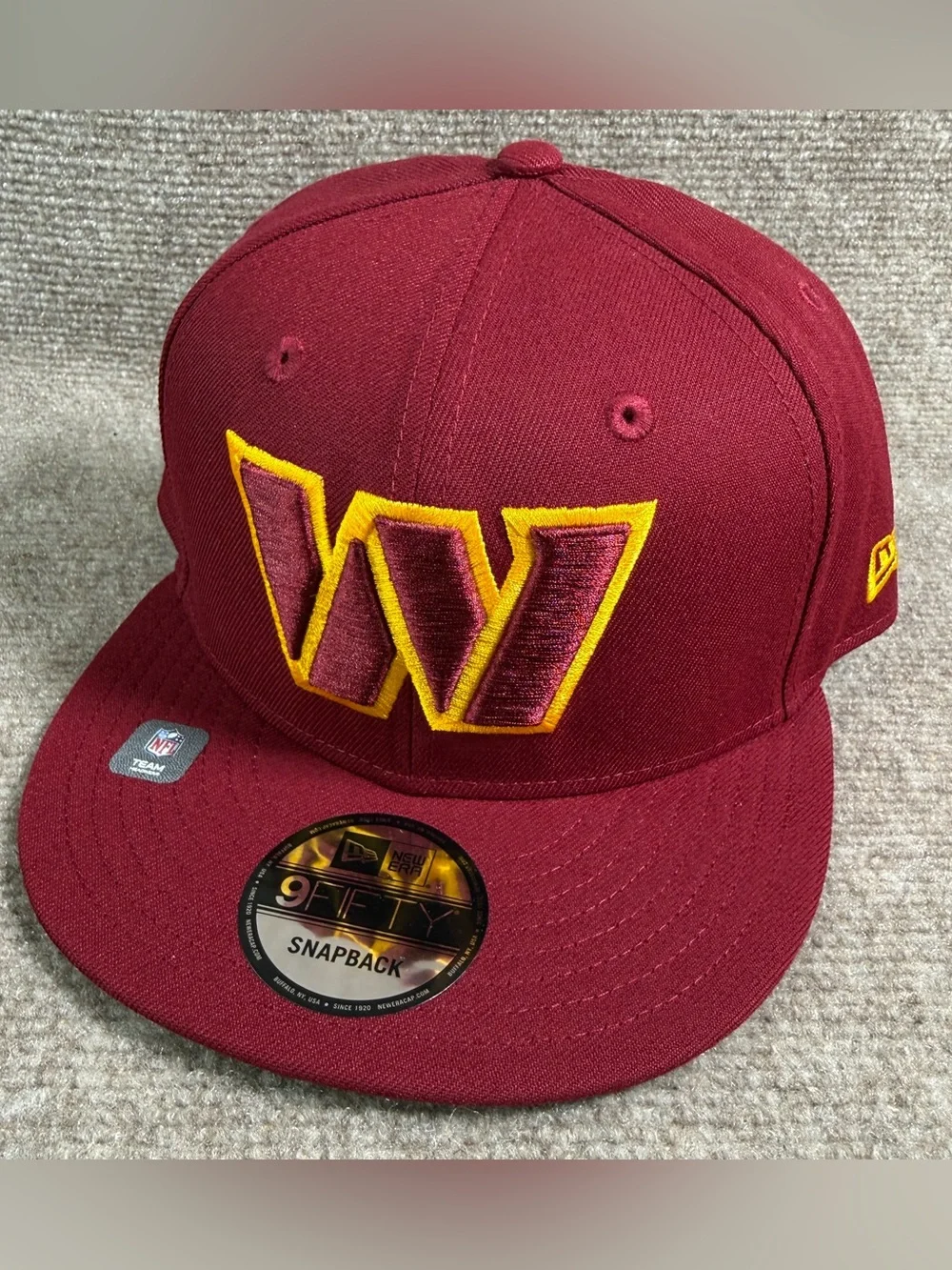 New Era Washington Commanders Hat 9FIFTY FlatBill Snapback Blank Basic Essential